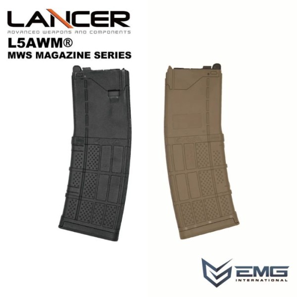 EMG LANCER SYSTEMS LICENSED L5AWM V2 MWS MAGAZINE -OPAQUE Series (BK/DE)