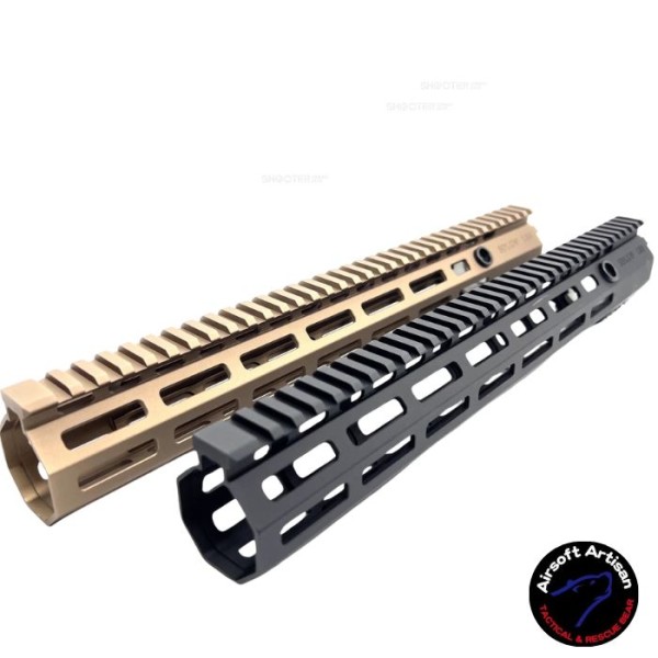 AIRSOFT ARTISAN 89 Style 13.5" MLOK RAIL FOR M4/M16 Series AEG / GBB / PTW (BLACK / TAN)