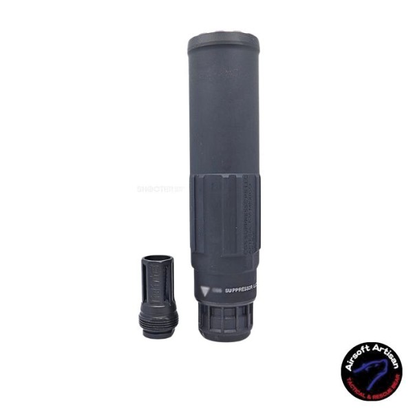 AIRSOFT ARTISAN CG SGI-6 STYLE DUMMY SILENCER WITH PIG FLASH HIDER (BK)