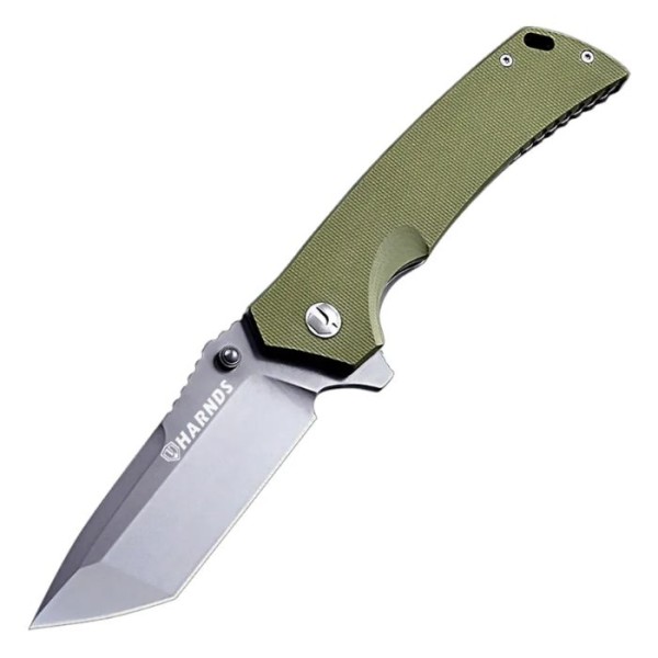 HARNDS General Folding Knives- Green -Gray titanium