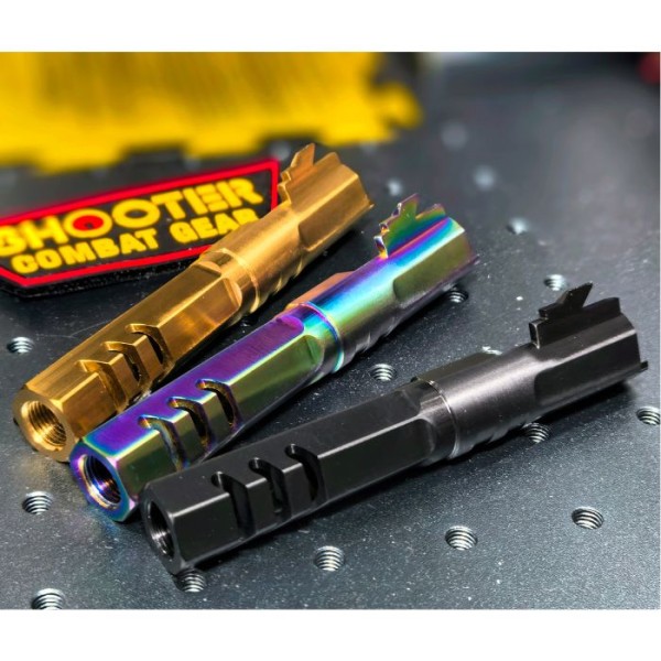 5KU 4.3 Inch Stainless Hexagon Outer Barrel for Marui Hi-Capa 4.3 GBB Airsoft (BK/Gold/ Rainbow)