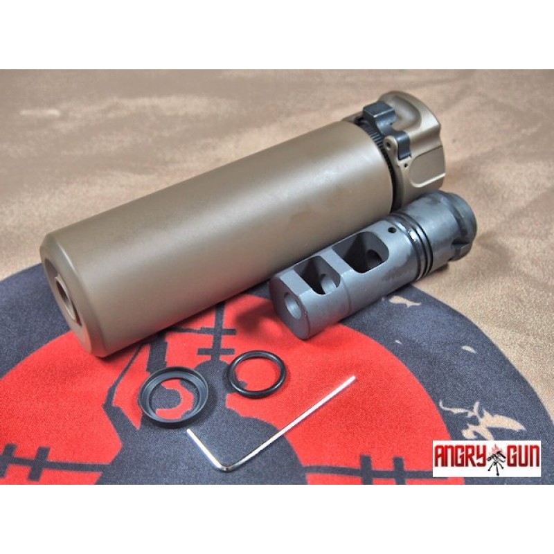 ANGRY GUN MINI MOCK SILENCER WITH FLASH HIDER -SHORT (DE)