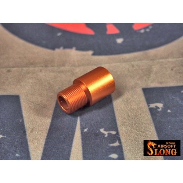 Slong Silencer Adaptor for 14mm+ > 14mm- (Orange Copper)