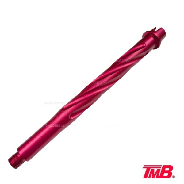 TMB CNC Aluminum 10 inch Outer Barrel For Marui MWS GBB (Spiral- Red)