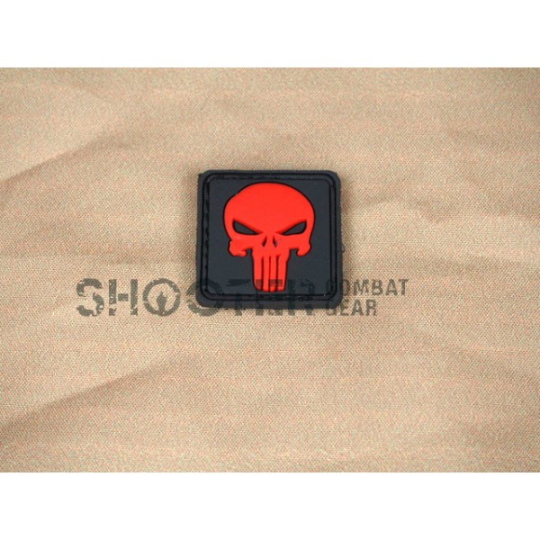 Red Punisher Skull PVC Patches