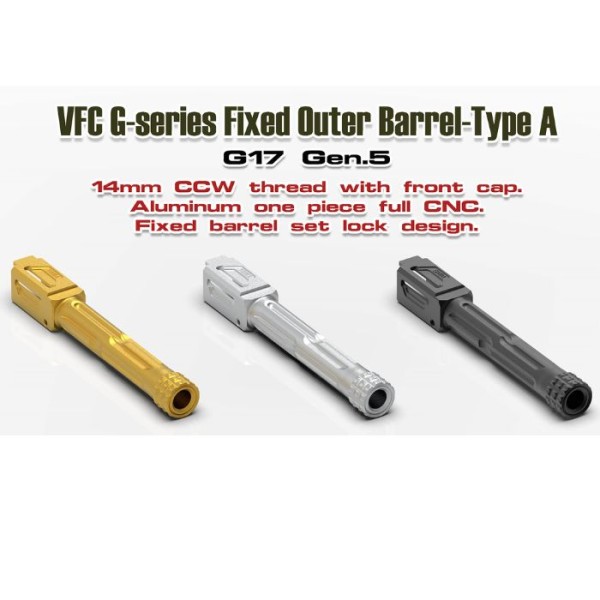 TTI AIRSOFT Fixed Outer Barrel for UMAREX / VFC G17 Gen5 & G45 GBB Airsoft - Type A