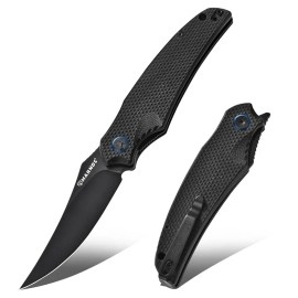 HARNDS Shark Folding Knives- Black Titanium